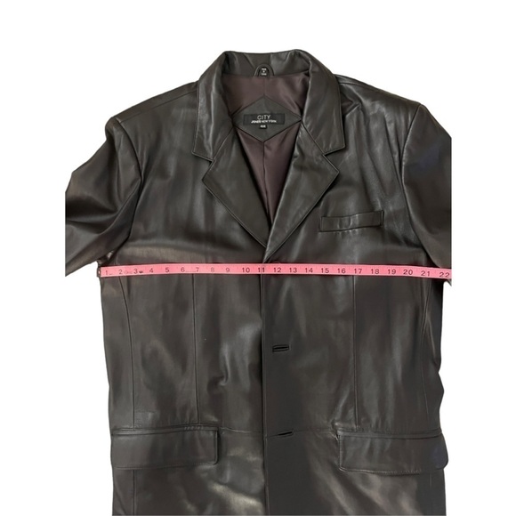 Dark brown genuine leather jones New York men's blazer jacket 40R NWOT - Picture 4 of 7